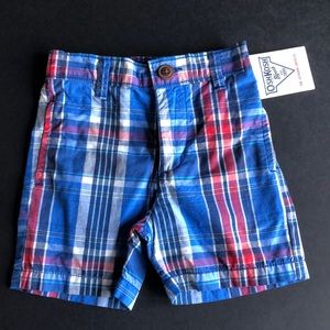 NWT OshKosh B’Gosh plaid shorts | 12 months